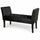 Panca Fondoletto Ingresso 111x40x60 cm con Piedi in Legno e Rivestimento Ecopelle Nero