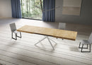Tavolo Allungabile 200-304x90x77 cm Niket Quercia Natura Gambe Bianche