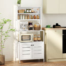 Credenza Cucina Mobile Dispensa 80x42x171 cm in Legno e Acciaio Bianco  
