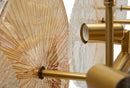 Lampadario Osaka 100x23x28 cm in Ferro e Vetro Oro e Marrone e Trasparente      