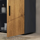 Mobile Sottolavabo da Bagno 60x30x60 cm per Piedistallo con Armadietto 2 Ante in MDF e Bambù Rovere      