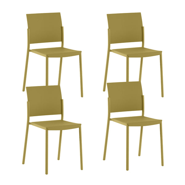 Set 4 Sedie Venus 52,5x55x81 cm in Polipropilene Senape online