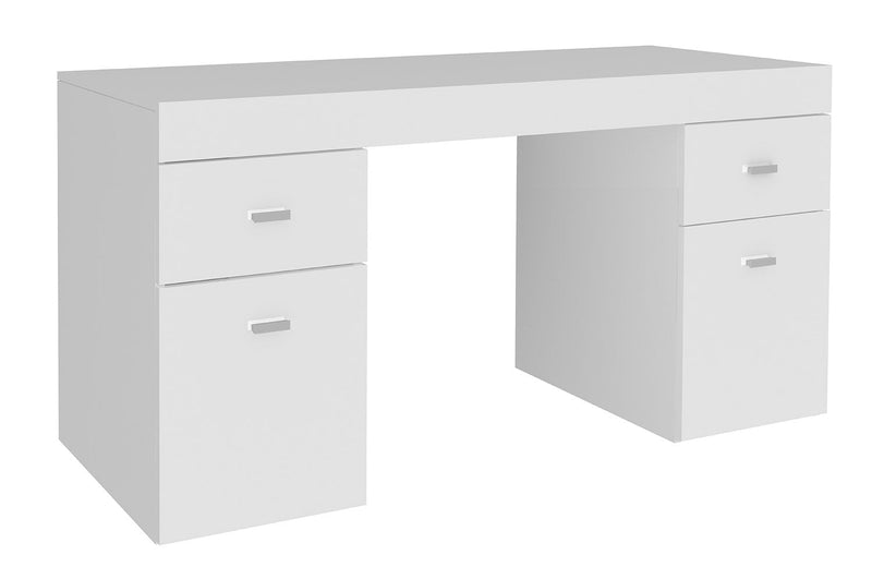 Scrivania 2 Ante 2 Cassetti 130x60x75 cm Sliding Larice bianco