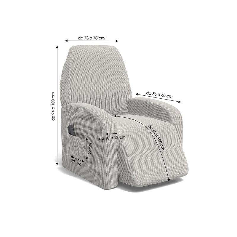 Copripoltrona Reclinabile Elasticizzato Taglia Unica con Tasca Laterale Bordeaux