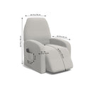 Copripoltrona Reclinabile Elasticizzato Taglia Unica con Tasca Laterale Panna