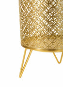 Porta Vasi Ceci Coppia Ø16x20 cm - Ø13x20 cm in Ferro Oro      