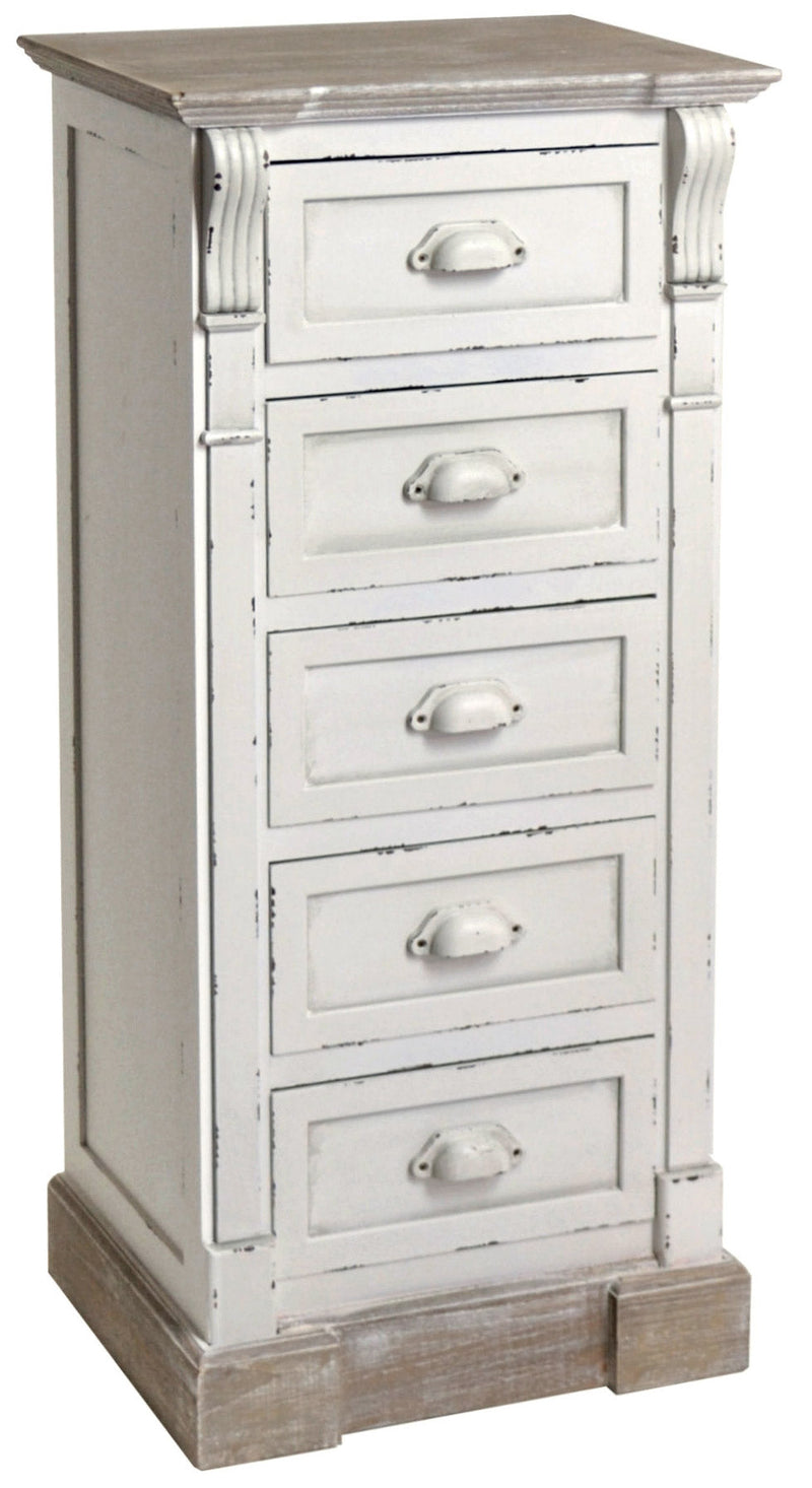 Cassettiera in Legno 5 Cassetti Stretto Provenza