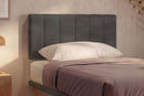 Letto 1 Piazza e Mezza con Rete Rivestita Microfibra Grigio Tessis Testata Vertical Varie Misure