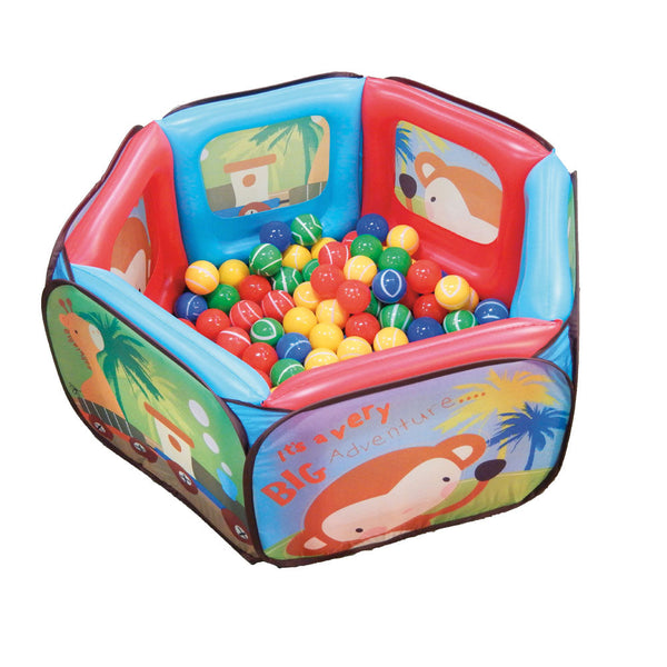 prezzo Boîte à anneaux gonflable avec 100 balles colorées pour enfants