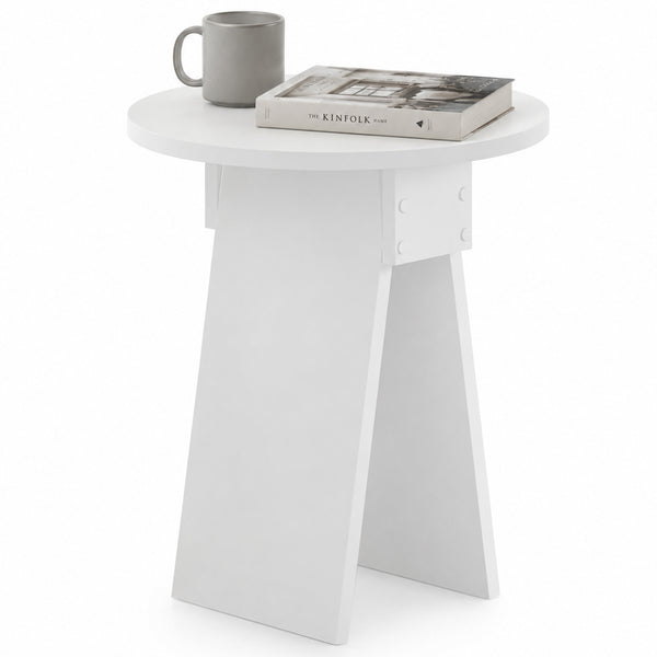 online Tavolino Rotondo 42x23,5x50 cm Tavolo Design Minimal Bianco