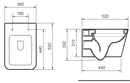 WC Sospeso in Ceramica 36x52x35 cm Street Bonussi Bianco Lucido