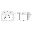 Lavello 86x50 cm doppia vasca