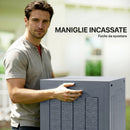 Baule da Giardino Impermeabile 56x41x50 cm con Maniglie in PP Grigio Chiaro      