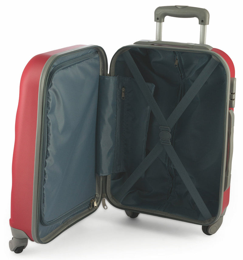 Trolley Valigia Bagaglio a Mano Rigida in ABS 4 Ruote Soriani Rossa