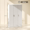 Armadio Guardaroba 109x37x180 cm con Ripiani Regolabili e Ante Soft Close in MDF e Lega di Alluminio Bianco      