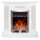 Camino Elettrico da Pavimento 90,5x94x26,5 cm Effetto Fiamma 2000W Smile & Galileo silver Bianco