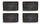 Set 4 Assiettes Rectangulaires 30x18x2,5 cm en Grès Kaleidos Sirius Neri