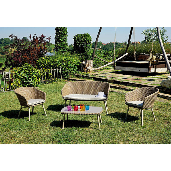 Vorghini Malaga Ensemble de jardin en osier gris et aluminium acquista