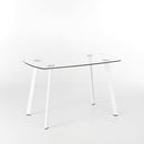 Tavolo Scrivania in Metallo 120x70x74cm TFT Bianco Trasparente