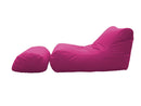 Poltrona Pouf Chaise Longue con Poggiapiedi in Poliestere Fucsia Avalli