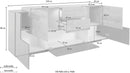 Credenza 5 Ante e 2 Cassetti 220x45x86 cm Coro Grigio Antracite Opaco/Rovere Wotan  