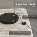 Lampada da Terra Design Vintage Asta Regolabile con Attacco E27 Struttura in Metallo e Base in Marmo Argento  
