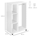 Armadio Guardaroba con Ruote in Legno 80x40x128 cm Bianco 