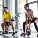 Kettlebell Fitness 8 Kg in PVC con Sabbia e Maniglia Nero