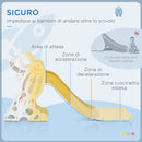 Scivolo per Bambini 18-36 Mesi 157x46.5x80 cm a Tema Spaziale con Scale Antiscivolo in PE e PP Grigio e Bianco   