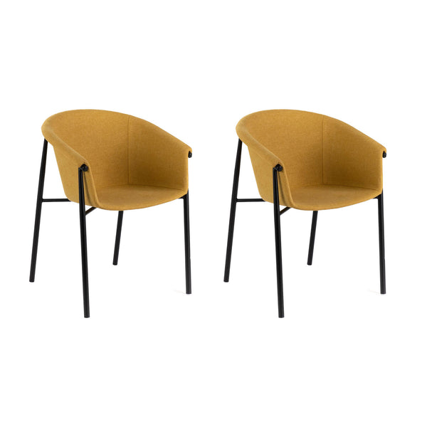 sconto Set 2 Sedie 58x56xH79 cm in Tessuto Nari Giallo