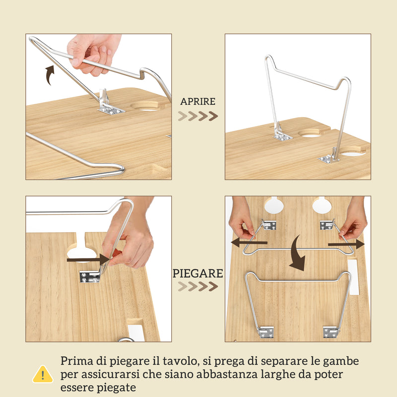 Cesta Valigetta da Pic Nic per 4 Persone 21 Pezzi in Vimini Marrone Chiaro  