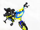 Bicicletta per Bambino 14" 2 Freni con Borraccia e Scudetto Frontale Gialla e Blu
