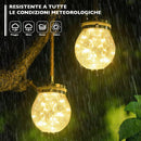 Set 2 Lanterne Decorative per Esterni con Pannello Solare Luce Calda