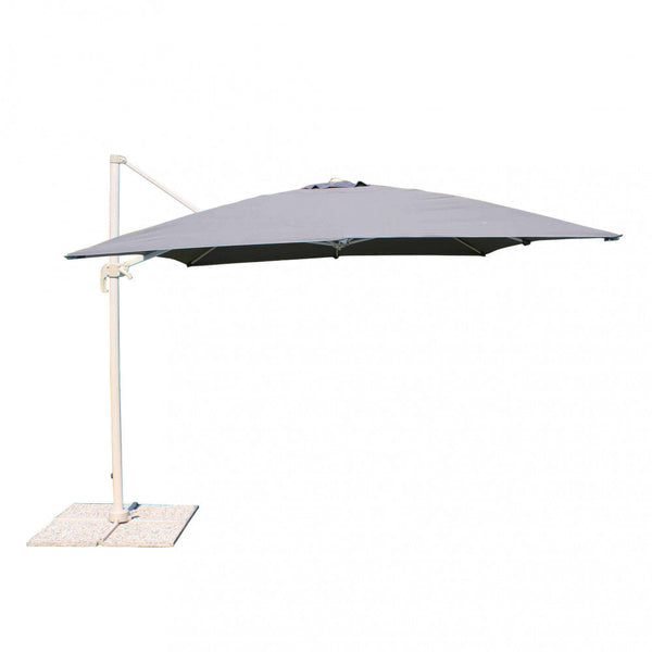 Mercurio Parasol de jardin décentralisé 3x3m en aluminium gris tourterelle et toile grise prezzo