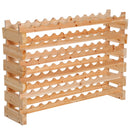 Scaffale Portabottiglie 6 Ripiani 72 Bottiglie 114x28x80 cm in Legno di Pino 