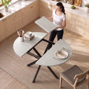 Tavolo Pranzo Allungabile 4-6 Posti 135x100x75 cm con Allunga a Farfalla e Base a X in MDF e Acciaio Grigio Cemento      