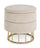 Tabouret Conteneur Pavlina Beige Rembourré en Tissu Effet Velours