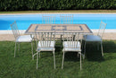 Sedia da Giardino Giunone con Cuscino 41x42x90 h cm in Acciaio Tortora