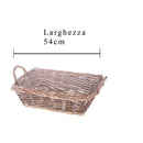 Set 2 Cesti Rettangolari in Vimini con Manici Larghezza 54 cm