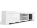 Mobile TV 2 Porte e 2 Ripiani Aperti 190x50x45cm TFT  Amber Bianco Lucido