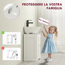 Mobile Sotto Lavabo Bagno 60x30x65 cm a 2 Ante con Ripiano Regolabile su 3 Livelli in Legno Bianco      