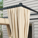 Pergola da Giardino con Tetto Retrattile e Tende 300x300x227 cm in Metallo e Poliestere Beige