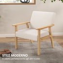 Poltrona d'Arredo in Stile Scandinavo 64x70x72 cm con 2 Cuscini in Legno di Pino Grigio  