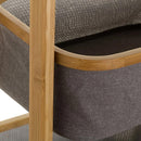 Mobile Bagno Pieghevole 3 Cassetti in Legno di Bambu e Tessuto 45x34x109 cm