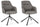 Lot de 2 Fauteuils 56x65x86h cm Grant Pu Gris