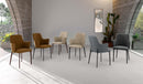 Set 4 Sedie Sophia 53,5x62,5x80 cm in Tessuto Easy-Clean Grigio Scuro       