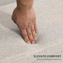 Cassapanca Contenitore 110x39x45 cm Gambe in Legno di Caucciù Capacità 220 kg in Tessuto Effetto Lino Beige      