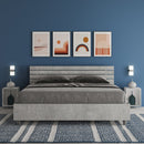 Letto Matrimoniale Testata Doghe Inclinata Ankel Grigio Varie Misure