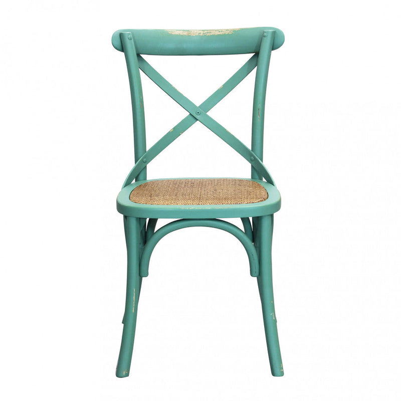 Sedia Cross 46x42x87 cm  in Legno Verde