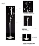 Appendiabiti da Terra 33x33x178 cm in Ferro Battuto Vasconi Platano Bianco